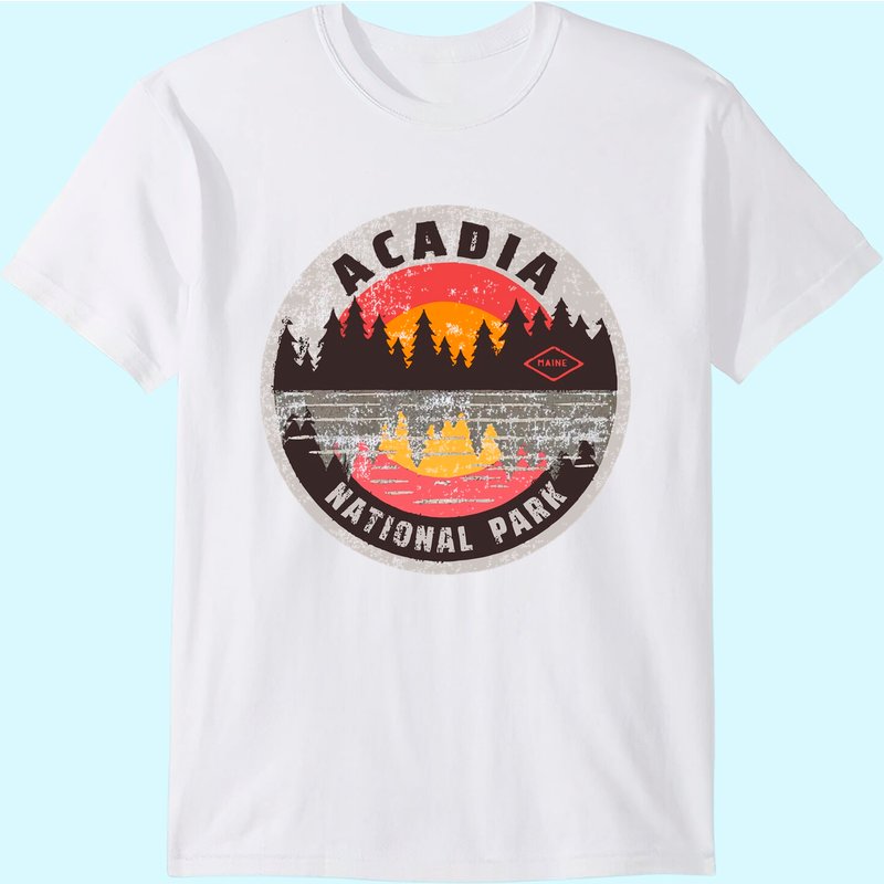 Vintage Acadia National Park Maine Camping Hiking T-shirt — T-shirts pour hommes