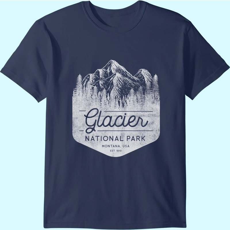 Family Vacation Design - Glacier National Park T-shirt — T-shirts pour hommes