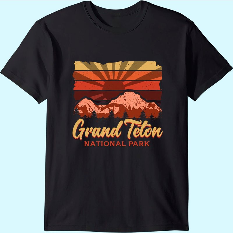 Vintage National Park Shirt Grand Teton National Park T-shirt — T-shirts pour hommes