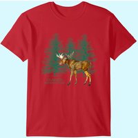 Glacier National Park Montana Moose Trees Vintage Look T-shirt