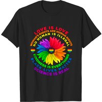 Flower Rainbow Human Black Lives Rights Science Lgbt Pride T-shirt