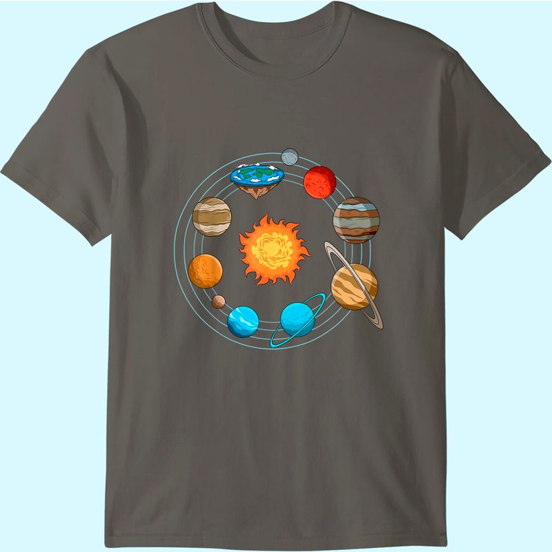 Flat Earth Joke Flat Earthers Solar System T-shirt — T-shirts pour hommes
