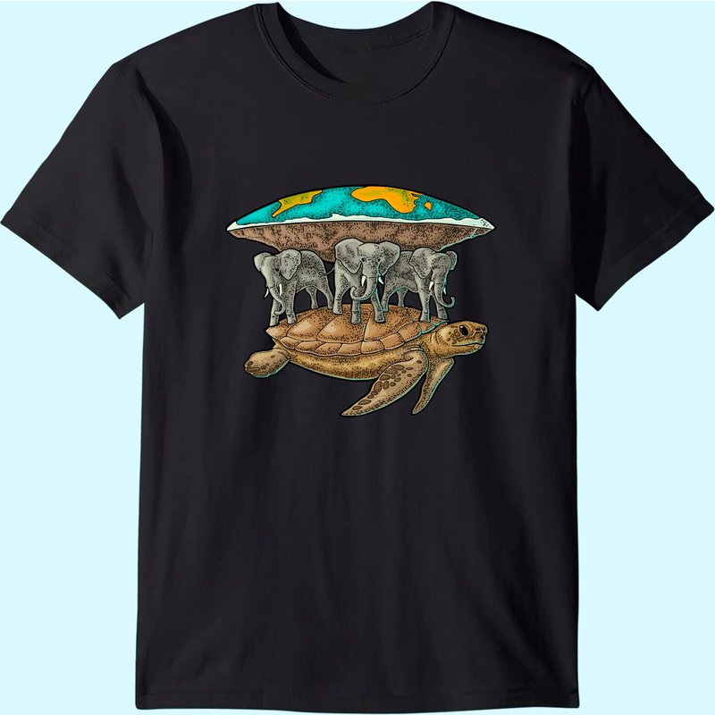 Flat Earth World Turtle — T-shirts pour hommes