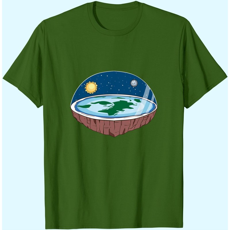 Flat Earth T-shirt Ice Wall Shirt Flat Theory Society Tee — T-shirts pour hommes