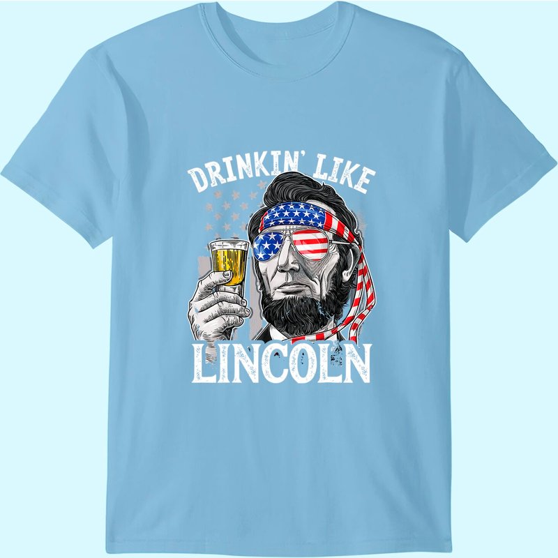 4th Of July Shirts For Men Drinking Like Lincoln Abraham Tee T-shirt — T-shirts pour hommes