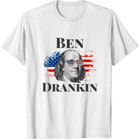Funny 4th Of July Shirts For Men Merica Drinking Ben Drankin T-shirt — T-shirts pour hommes