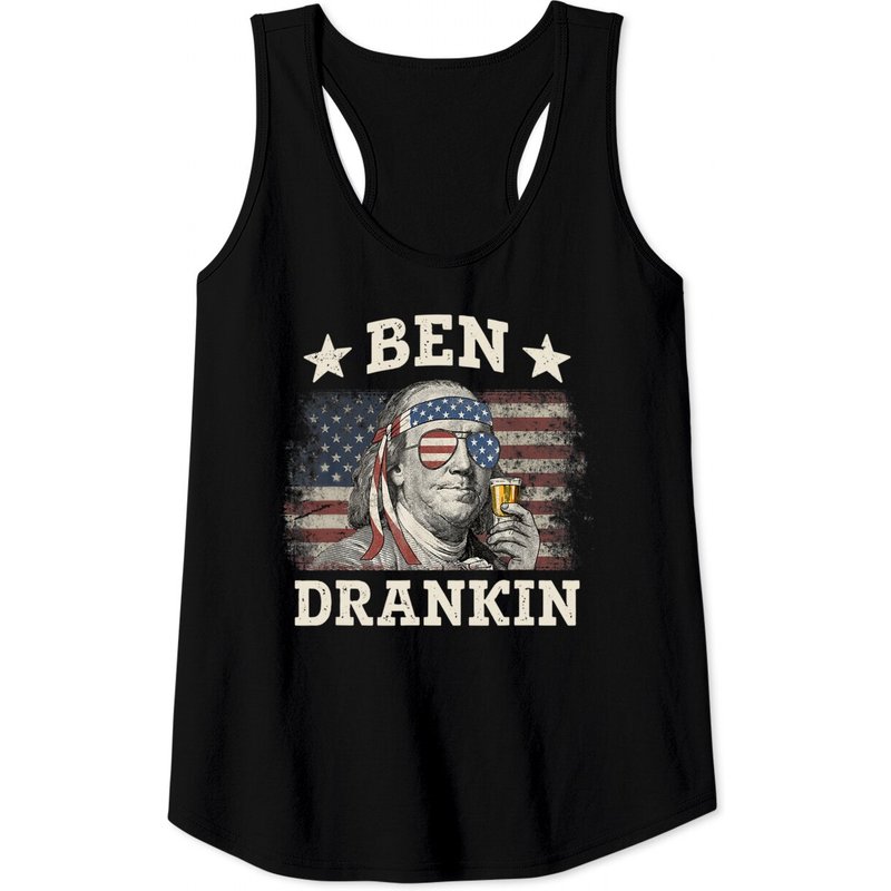 Ben Drankin 4th Of July Patriotic Funny Tank Top — T-shirts pour hommes