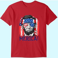 Abraham Lincoln 4th Of July Merica Men Women American Flag T-shirt — T-shirts pour hommes