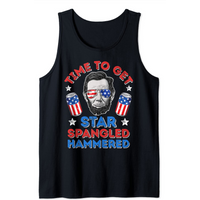 Time To Get Star Spangled Hammered 4th Of July Men Lincoln Tank Top — T-shirts pour hommes