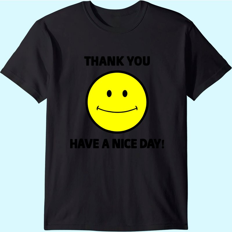 Thank You Have A Nice Day Smiley Grocery Bag Novelty Tshirt — T-shirts pour hommes