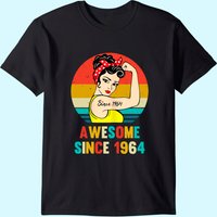 Vintage 57th Birthday 1964 Women Gift For 57 Year Old Woman T-shirt
