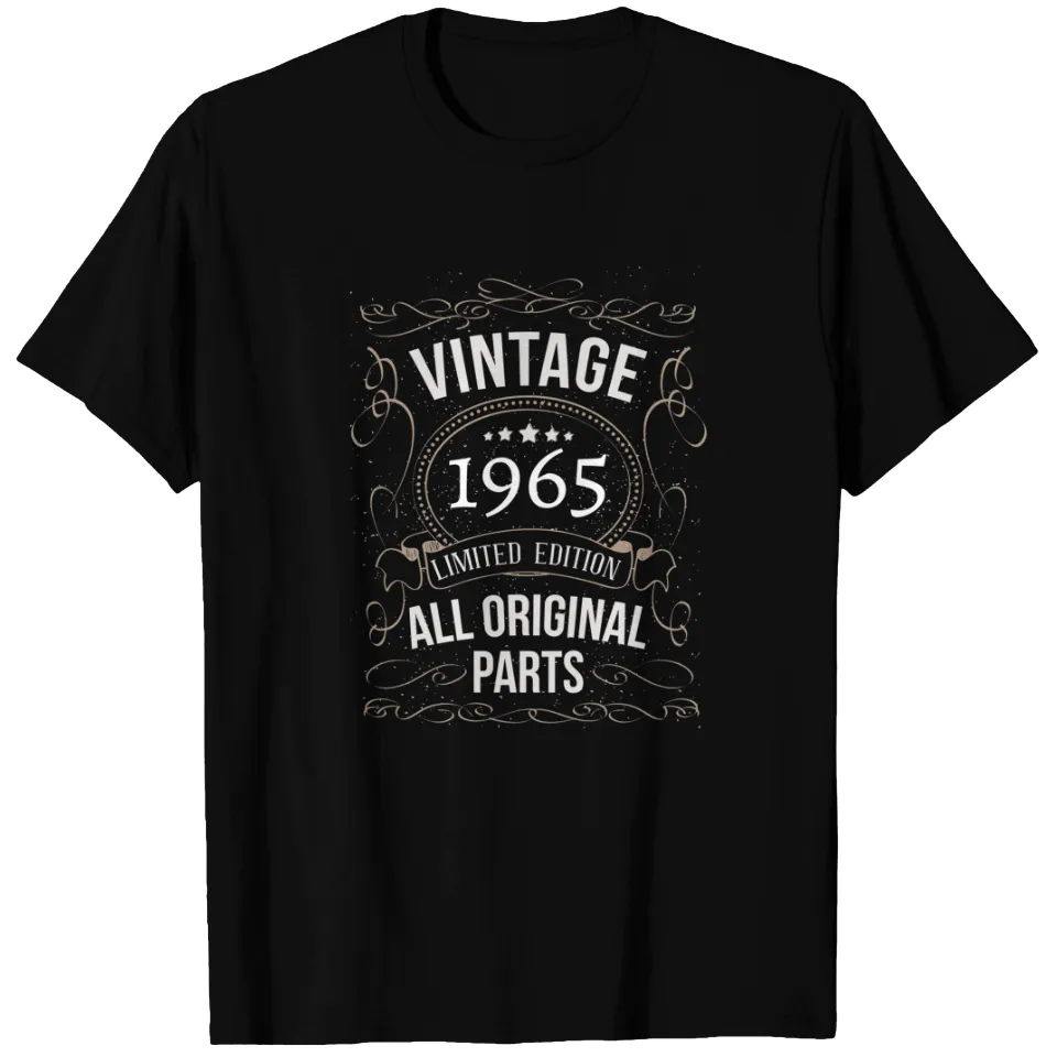 T-shirt d'anniversaire vintage 1965, conception de pièces amusantes pour hommes — T-shirts pour hommes