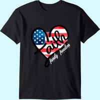4th Of July Patriotic Christian Faith Heart American Flag T-shirt
