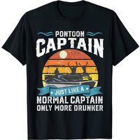 Pontoon Captain T-shirt Funny Pontoon Captain Boat Lake Boating Beer Gift For Dad