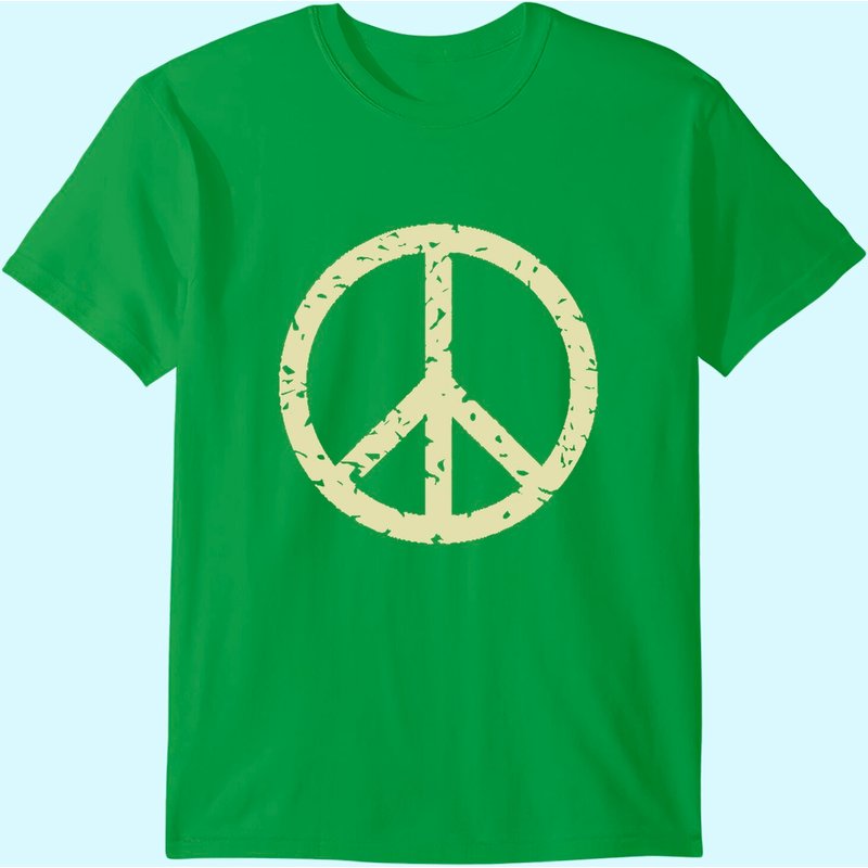 Womens Distressed Vintage Peace Sign Tee Shirt Trendy Hippy T-shirt — T-shirts pour hommes