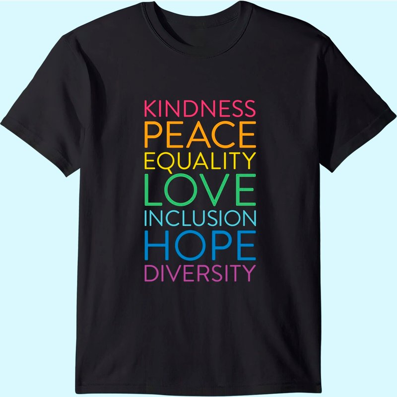 Womens Peace Love Inclusion Equality Diversity Human Rights T-shirt — T-shirts pour hommes