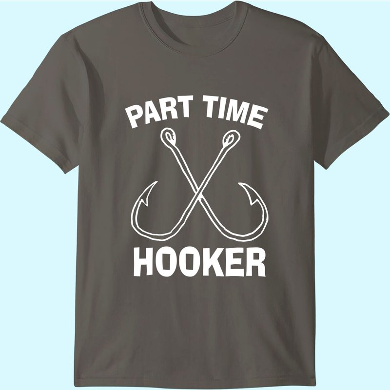 Fishing Gear Funny Part Time Vintage Gift Hooker Tee T-shirt — T-shirts pour hommes