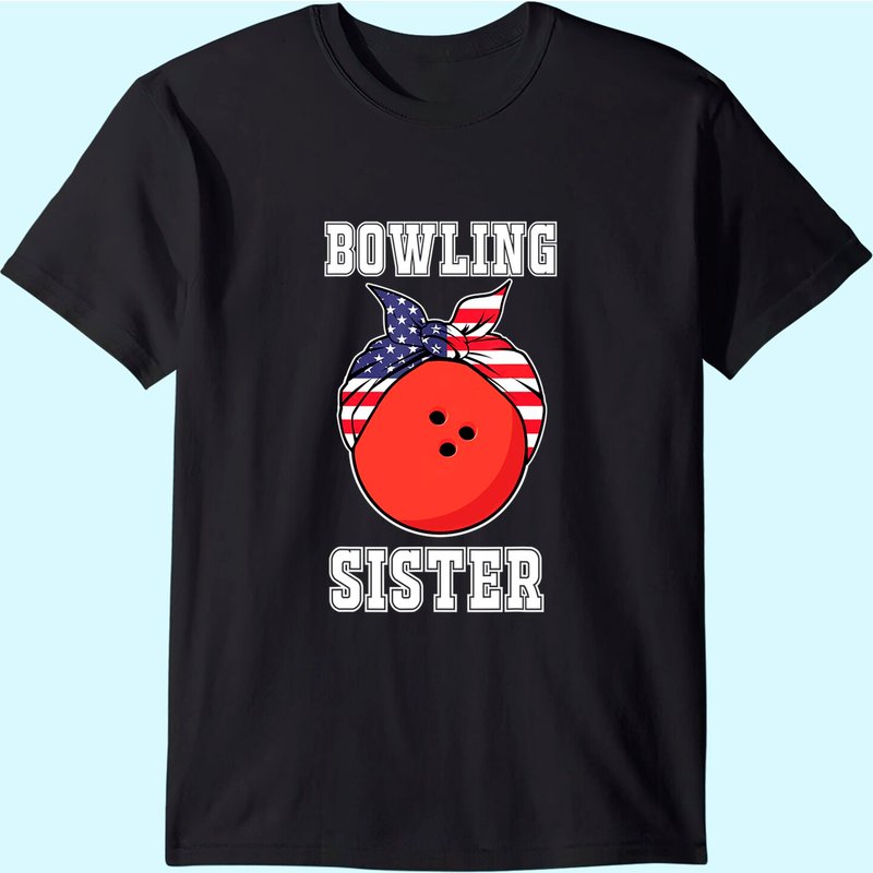 Womens Bowling T Shirt Gift Sister Of Ten Pin Bowling Player T-shirt — T-shirts pour hommes