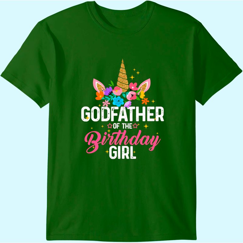 Godfather Of The Birthday Girl Funny Unicorn Birthday Gift T-shirt — T-shirts pour hommes