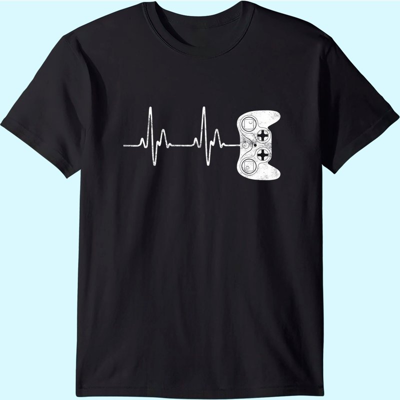 Gamer Heartbeat T-shirt Video Game Lover Gift Shirt T-shirt — T-shirts pour hommes