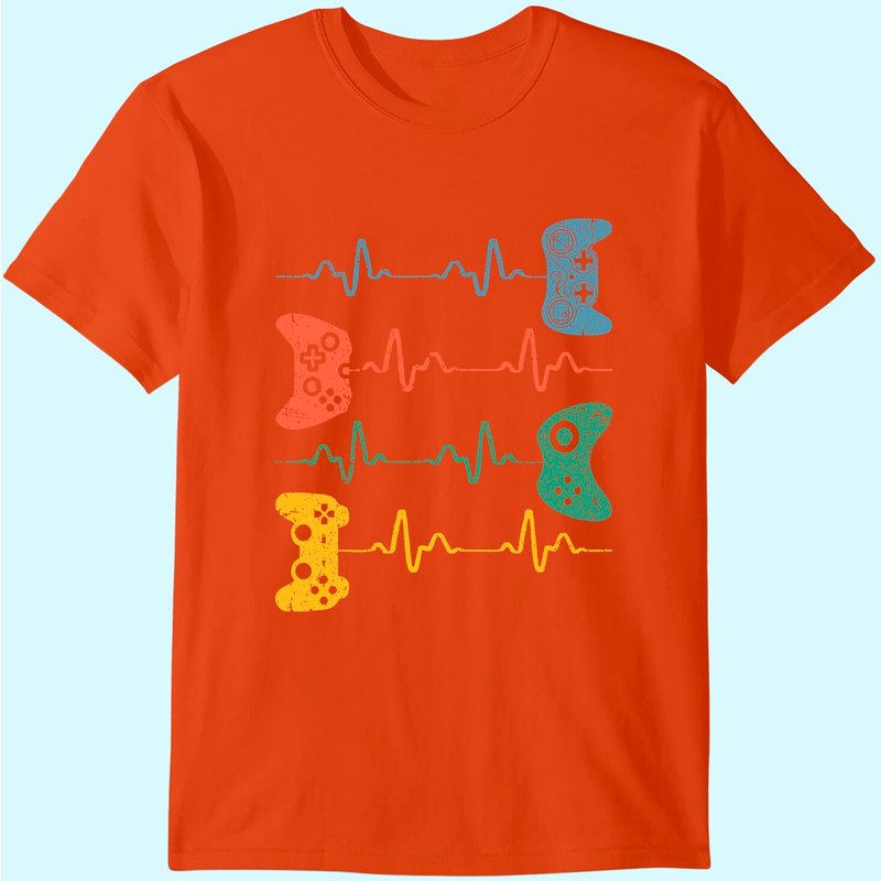 Gamer Heartbeat T-shirt Video Game Lover Gift Shirt T-shirt — T-shirts pour hommes
