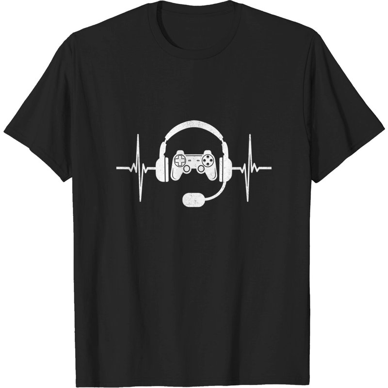 Gamer Heartbeat T-shirt Video Game Lover Gift Shirt T-shirt — T-shirts pour hommes