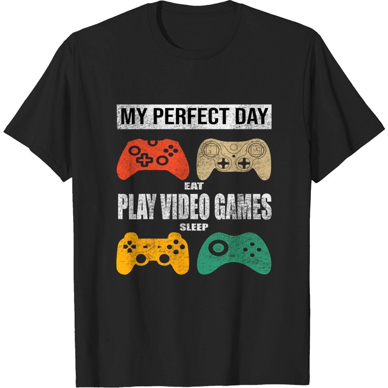 My Perfect Day Video Games T-shirt Funny Cool Gamer Tee Gift — T-shirts pour hommes