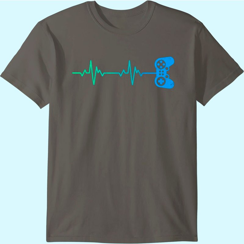 Gamer Heartbeat / Cool Video Game Controller For Nerdy Gamer T-shirt — T-shirts pour hommes