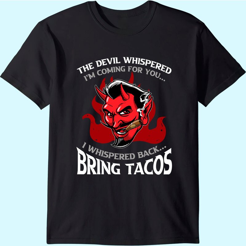 Funny Latin Devil Whispered Bring Tacos Spanish Comida Food Premium T-shirt — T-shirts pour hommes