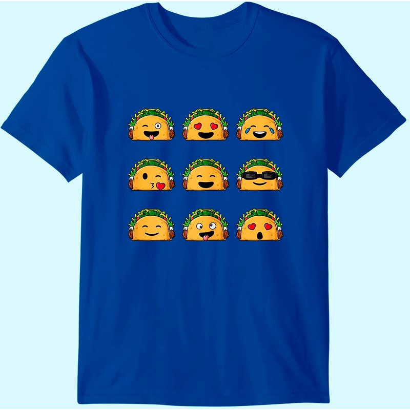 Tacos Emojis Cinco De Mayo Funny Emoticons Boys Girls Kids T-shirt — Mens T Shirts
