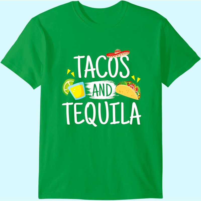 Funny Tacos And Tequila T-shirt Mexican Sombrero Tee Gift — T-shirts pour hommes