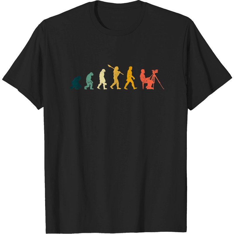 Evolution Of Cameraman Funny Filmmaker Film T Shirt Gift — T-shirts pour hommes