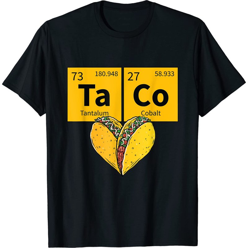 Taco Funny Food Periodic Table Element Humor Science Gift T-shirt — T-shirts pour hommes