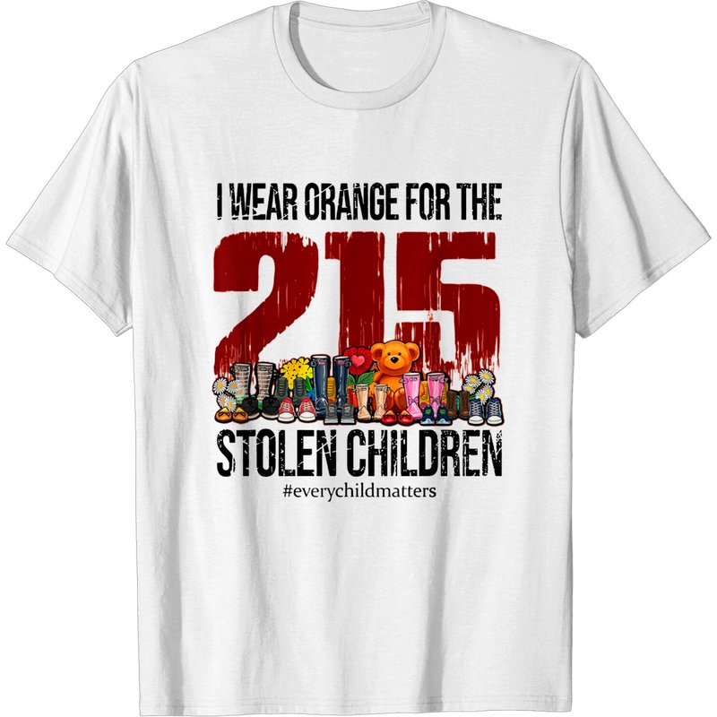 Every Child Matters Men's T Shirt I Wear Orange For The 215 Stolen Children — Mens T Shirts