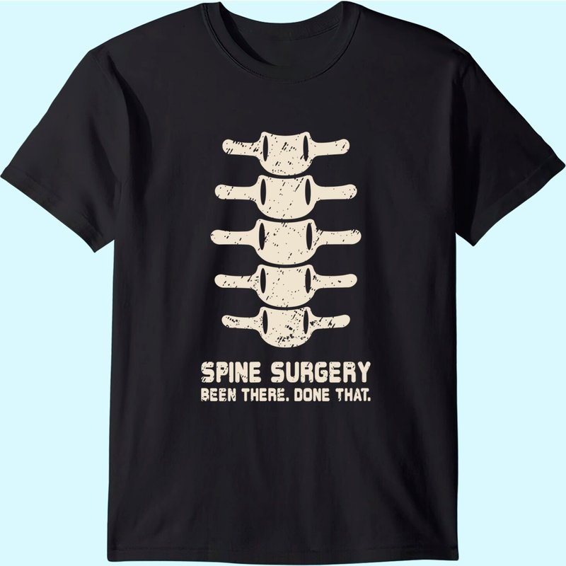 Spine Surgery Tshirt Lumbar Spinal Fusion Back Recovery Gift — T-shirts pour hommes
