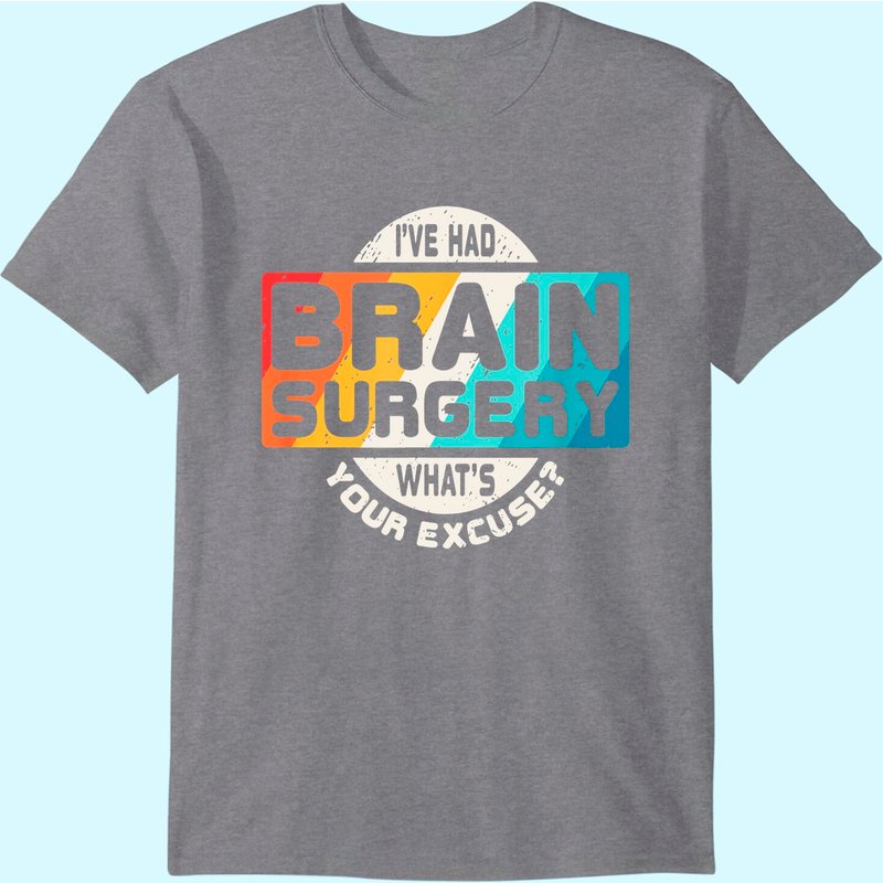 Brain Surgery Shirt Survivor Post Cancer Tumor Recovery Gift — T-shirts pour hommes