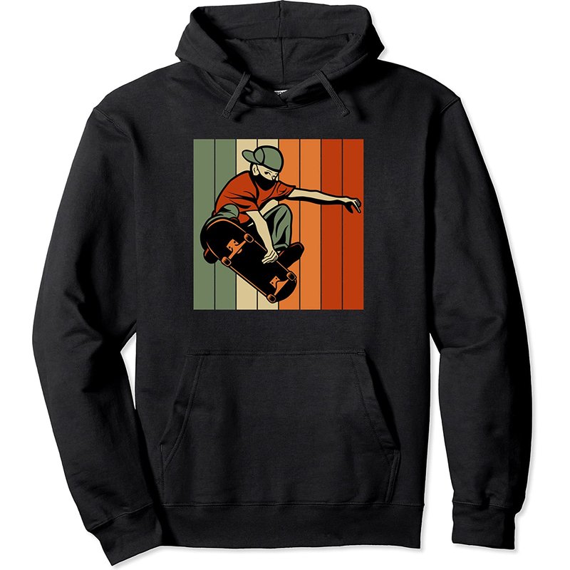 Skateboard Skater Vintage Skateboarding Gift Boys Teens Men Pullover Hoodie — Sweats à capuche pour hommes
