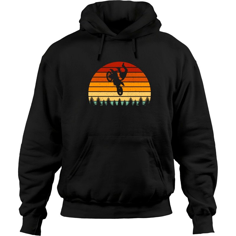 Vintage Sunset Motocross Gift For Bikers & Motocross Racers Pullover Hoodie — Sweats à capuche pour hommes