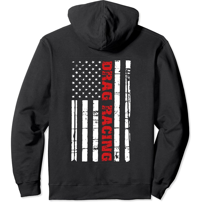 Drag Racing Flag Hoodie Street Drag Outlaws American Shirt — Sweats à capuche pour hommes