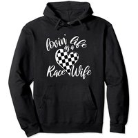 Dirt Track Racing Quote Checkered Race Flag Racing Wife Pullover Hoodie — Sweats à capuche pour hommes