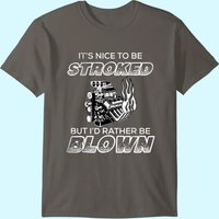 Vintage Racing Shirt Its Nice To Be Stroked Funny Racing — Mens T Shirts