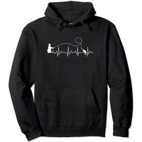 Fly Fish Heartbeat Fish Ekg Trout Fishing Stress Relief Art Pullover Hoodie — Sweats à capuche pour hommes