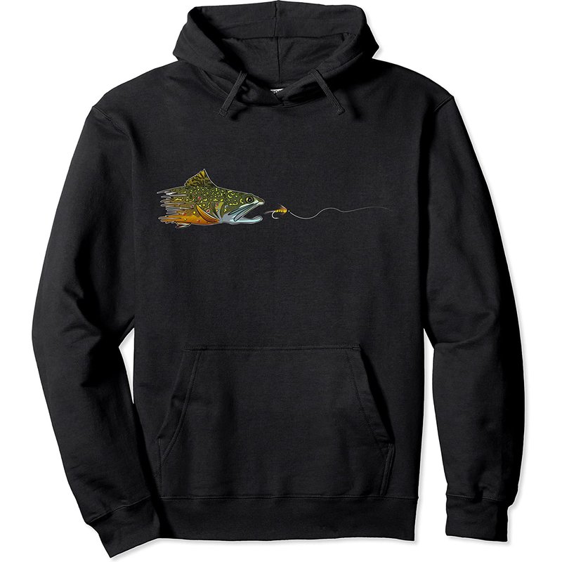 Fly Fishing Brook Trout Dry Fly Tying Fisherman Pullover Hoodie — Sweats à capuche pour hommes
