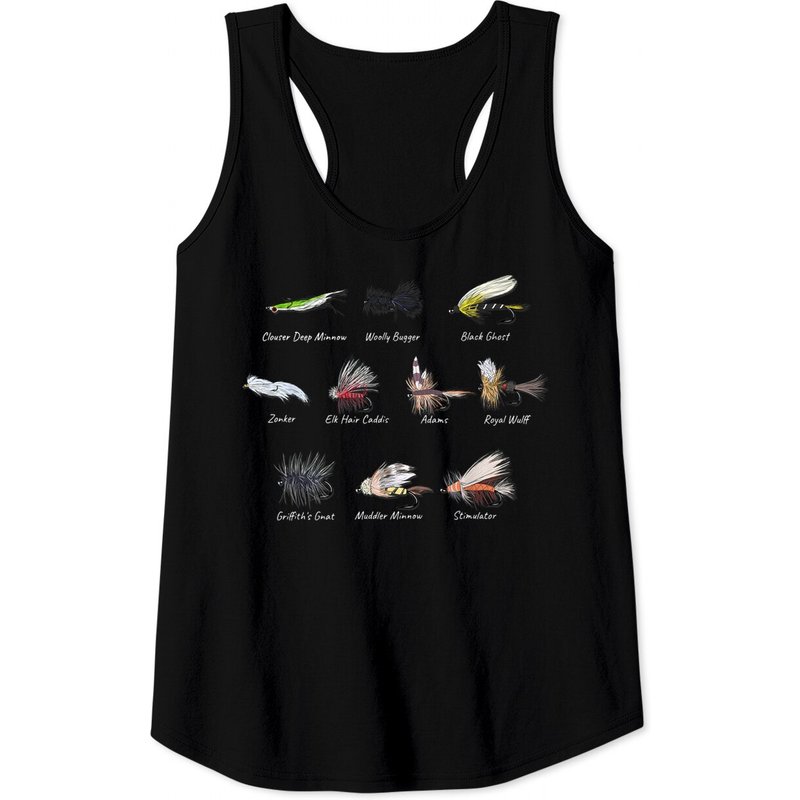 Fly Fishing Flies Lures Fisherman Outdoor Gear For Men Tank Top — Mens T Shirts