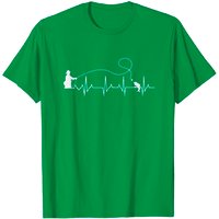 Fly Fish Heartbeat Fish Ekg Trout Fishing Stress Relief Art T-shirt