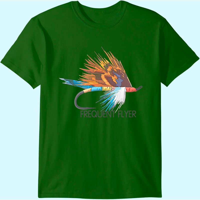 Colorful Frequent Flyer Fly Fishing Fly Fish Trout Fishing T-shirt — Mens T Shirts