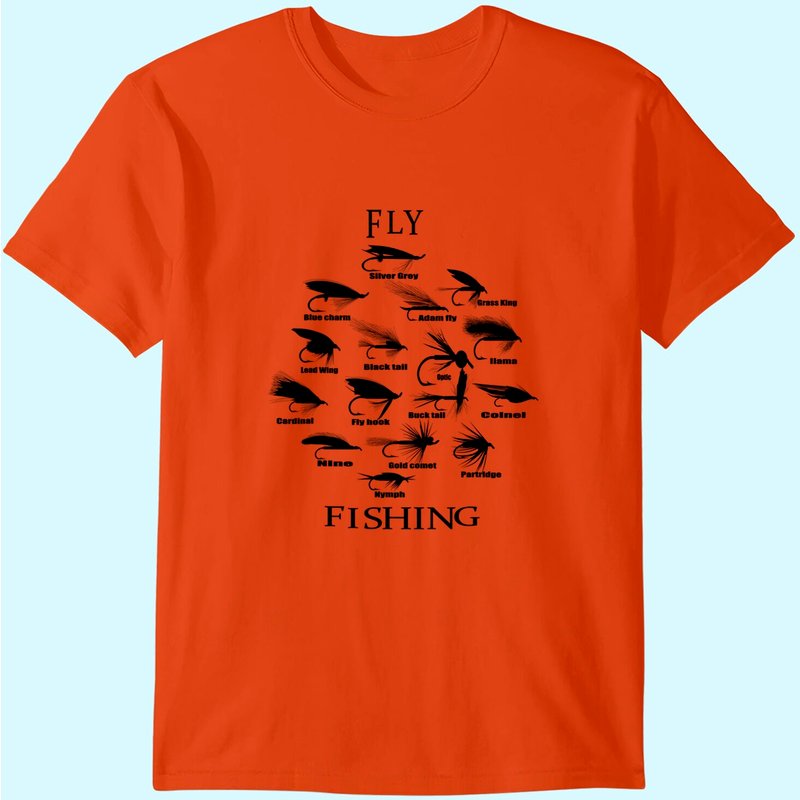 Vintage Fly Fishing Lures In Sketch T-shirt — Mens T Shirts