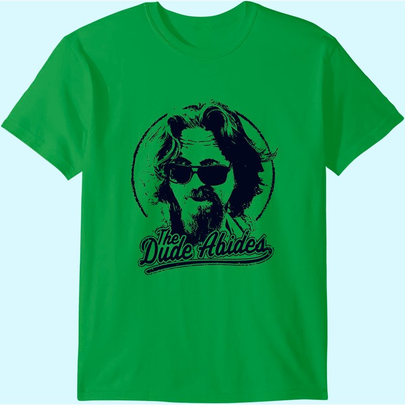 The Big Lebowski The Dude Abides Classic Circle Logo T-Shirt — Mens T Shirts