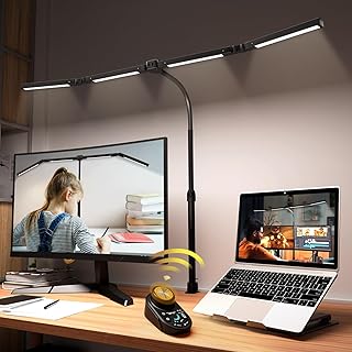 Adjustable LED Desk Lamp with Clamp and Remote Control