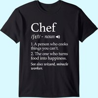 T-shirt Chef Définition Amusant pour Hommes en Noir